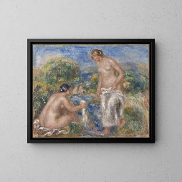 Kvinder i badet - Pierre-Auguste Renoir — indrammet kunstværk på væggen