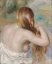 Blonde, der fletter sit hår - Pierre-Auguste Renoir — visning af kunstværket