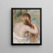 Blonde, der fletter sit hår - Pierre-Auguste Renoir — indrammet kunstværk på væggen