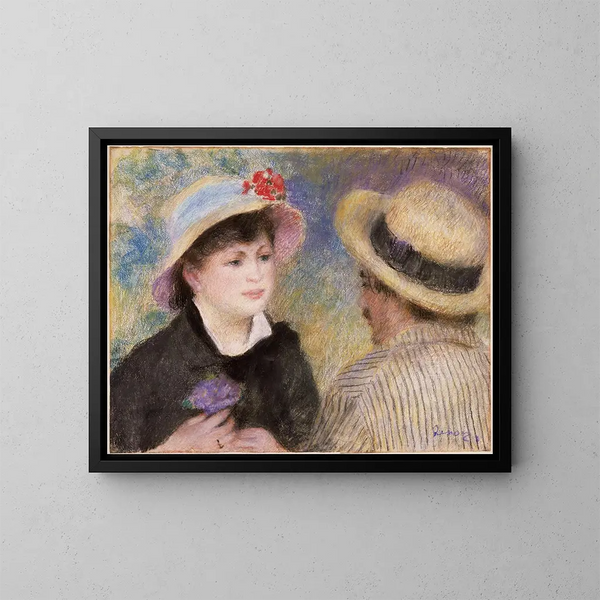 Par i båd - Pierre-Auguste Renoir — indrammet kunstværk på væggen