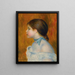 Buste af ung pige med blå bånd - Pierre-Auguste Renoir — indrammet kunstværk på væggen