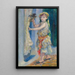 Børn med en fugl Mademoiselle Fleury i algerisk kostume - Pierre-Auguste Renoir — indrammet kunstværk på væggen
