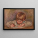 Claude Renoir, der skriver - Pierre-Auguste Renoir — indrammet kunstværk på væggen