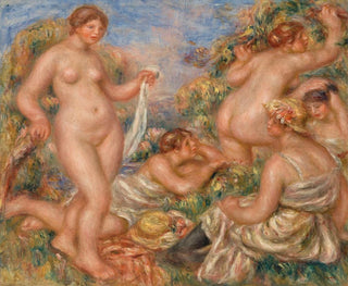 Composition fem badende kvinder - Pierre-Auguste Renoir — visning af kunstværket