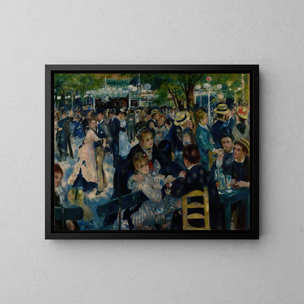 Danse au Moulin de la Galette - Pierre-Auguste Renoir — indrammet kunstværk på væggen