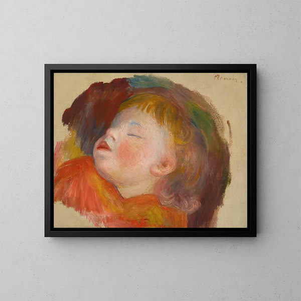 Børn, der sover - Pierre-Auguste Renoir — indrammet kunstværk på væggen