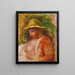Kvinde med hat - Pierre-Auguste Renoir — indrammet kunstværk på væggen