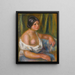 Kvinde i blå - Pierre-Auguste Renoir — indrammet kunstværk på væggen