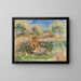 Kvinde siddende i et landskab - Pierre-Auguste Renoir — indrammet kunstværk på væggen