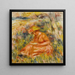 Kvinde der læser i et landskab - Pierre-Auguste Renoir — indrammet kunstværk på væggen