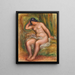 Kvinde sidderende nøgen kunsttryk - Pierre-Auguste Renoir — indrammet kunstværk på væggen