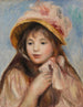 Girl with Pink Bonnet Jeune fille au chapeau rose - Pierre-Auguste Renoir — visning af kunstværket