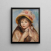 Girl with Pink Bonnet Jeune fille au chapeau rose - Pierre-Auguste Renoir — indrammet kunstværk på væggen