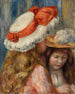 Girls with Hats Jeunes filles aux chapeaux - Pierre-Auguste Renoir — visning af kunstværket