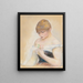 en ung kvinde med en blomst Portrait af Jeanne Samary - Pierre-Auguste Renoir — indrammet kunstværk på væggen