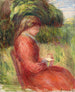 Unge kvinde sidder - Pierre-Auguste Renoir — visning af kunstværket