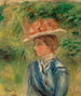 ung kvinde med blomsterhovedbeklædning - Pierre-Auguste Renoir — visning af kunstværket