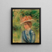 ung kvinde med blomsterhovedbeklædning - Pierre-Auguste Renoir — indrammet kunstværk på væggen