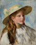 Little Girl With A Hat Maleri Jeune Fille Au Chapeau - Pierre-Auguste Renoir — visning af kunstværket