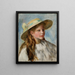 Little Girl With A Hat Maleri Jeune Fille Au Chapeau - Pierre-Auguste Renoir — indrammet kunstværk på væggen