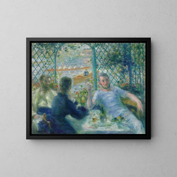 Frokost på restauranten Fournaise - Pierre-Auguste Renoir — indrammet kunstværk på væggen