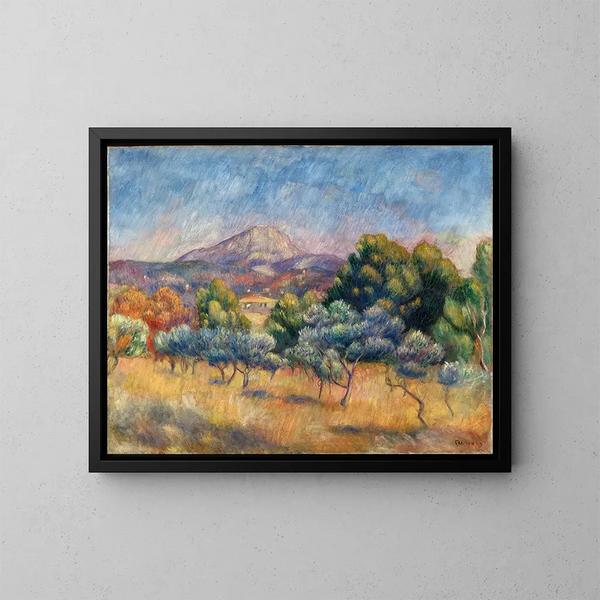 Mont Sainte-Victoire - Pierre-Auguste Renoir — indrammet kunstværk på væggen