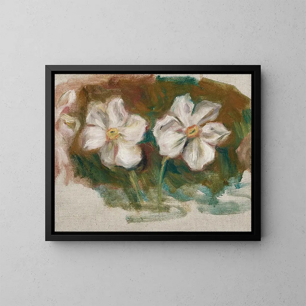 Narcisser, fragment af frisen fra den anden ramme af Madame de Gala - Pierre-Auguste Renoir — indrammet kunstværk på væggen