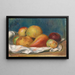 naturtro maleri med æbler og pære - Pierre-Auguste Renoir — indrammet kunstværk på væggen