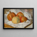 Pommes, kvæde og granatæble på et stykke stof - Pierre-Auguste Renoir — indrammet kunstværk på væggen