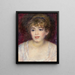 Portrait af Jeanne Samary - Pierre-Auguste Renoir — indrammet kunstværk på væggen