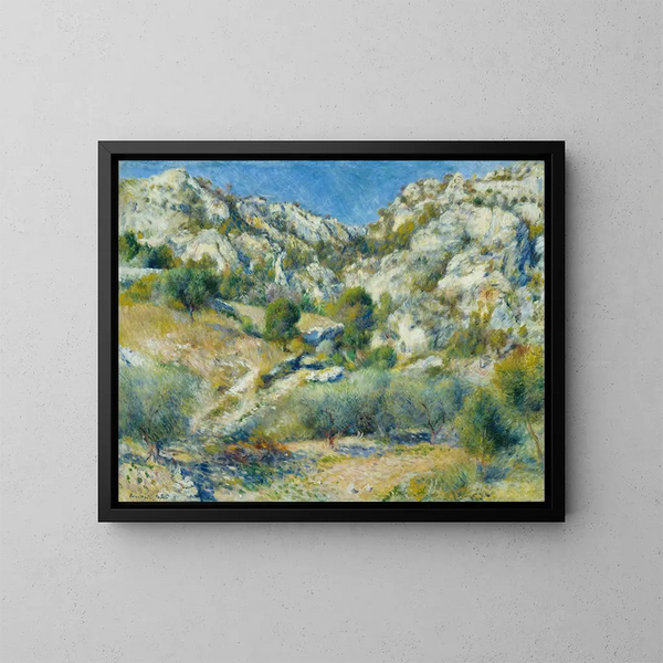 klipper ved l'Estaque - Pierre-Auguste Renoir — indrammet kunstværk på væggen