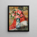 Roses og peoner i en vase - Pierre-Auguste Renoir — indrammet kunstværk på væggen