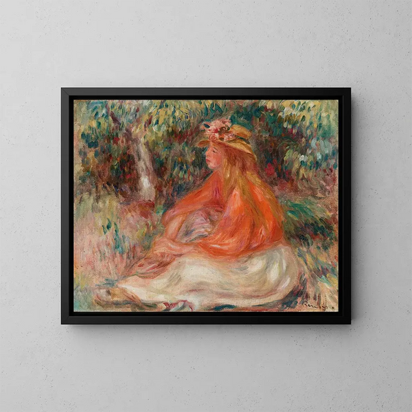 Kvinde siddende - Pierre-Auguste Renoir — indrammet kunstværk på væggen