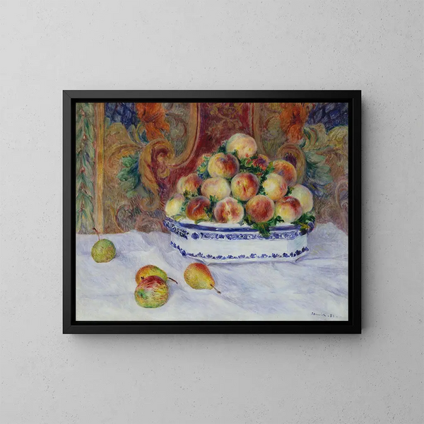 Naturtro med ferskner - Pierre-Auguste Renoir — indrammet kunstværk på væggen