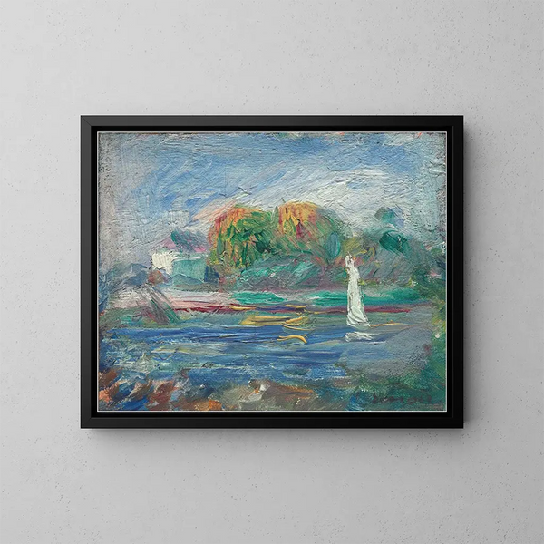 La rivière bleue - Pierre-Auguste Renoir — indrammet kunstværk på væggen