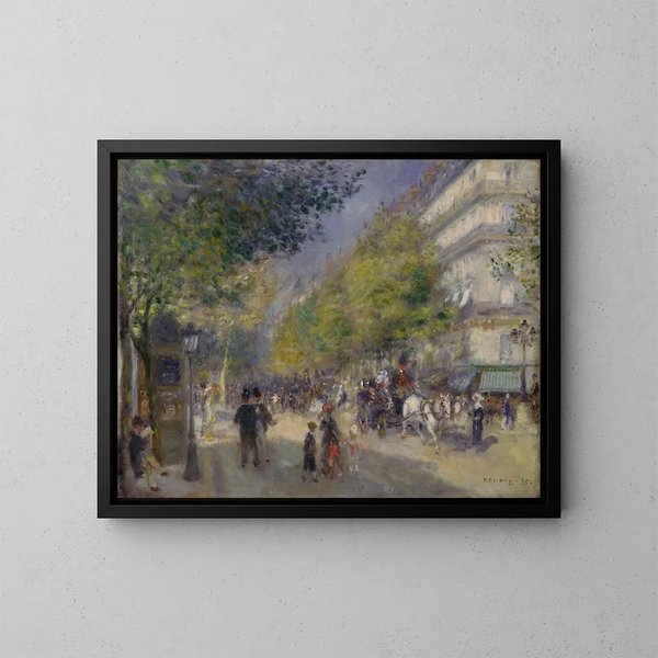 Les Grands Boulevards - Pierre-Auguste Renoir — indrammet kunstværk på væggen
