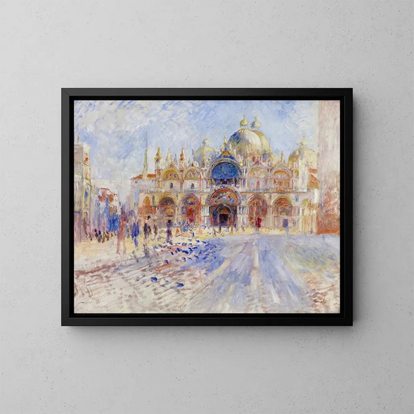 La place Saint-Marc i Venedig - Pierre-Auguste Renoir — indrammet kunstværk på væggen