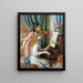To unge piger ved klaveret - Pierre-Auguste Renoir — indrammet kunstværk på væggen