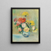 Vase af roser og dahliaer - Pierre-Auguste Renoir — indrammet kunstværk på væggen