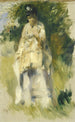 Kvinde stående ved et træ - Pierre-Auguste Renoir — visning af kunstværket