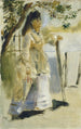 Kvinde nær et hegn - Pierre-Auguste Renoir — visning af kunstværket