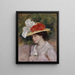 Kvinde med blomsterhue - Pierre-Auguste Renoir — indrammet kunstværk på væggen