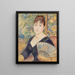 Kvinde med vifte - Pierre - Auguste Renoir — indrammet kunstværk på væggen