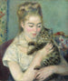 Kvinde med en kat - Pierre-Auguste Renoir — visning af kunstværket