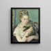 Kvinde med en kat - Pierre-Auguste Renoir — indrammet kunstværk på væggen