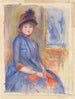 den unge pige i blå kjole - Pierre-Auguste Renoir — visning af kunstværket