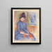 den unge pige i blå kjole - Pierre-Auguste Renoir — indrammet kunstværk på væggen