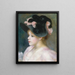 den unge pige med rosa og sorte hat - Pierre-Auguste Renoir — indrammet kunstværk på væggen