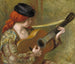 ung spansk kvinde med en guitar - Pierre-Auguste Renoir — visning af kunstværket