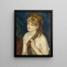 en ung kvinde, der fletter sit hår - Pierre-Auguste Renoir — indrammet kunstværk på væggen